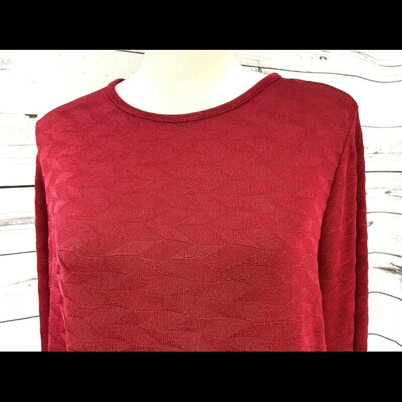 Womans Dana Buchman Long Sleeve Tunic Top Red Metal accents on sleeves, … - Picture 4 of 12